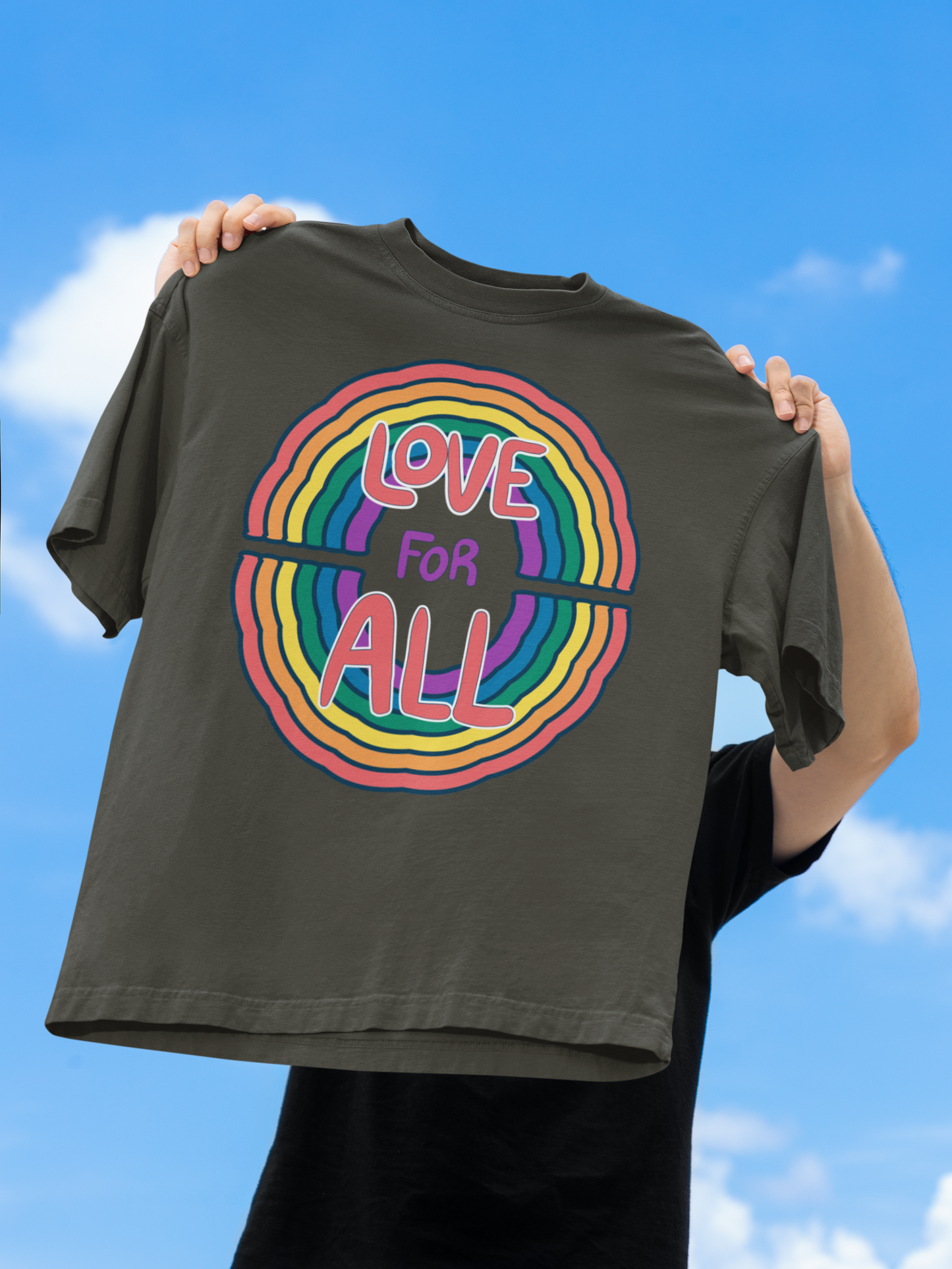 Love for All β LGBTQ+ Pride Oversized T-Shirt | Unisex 240 GSM Cotton