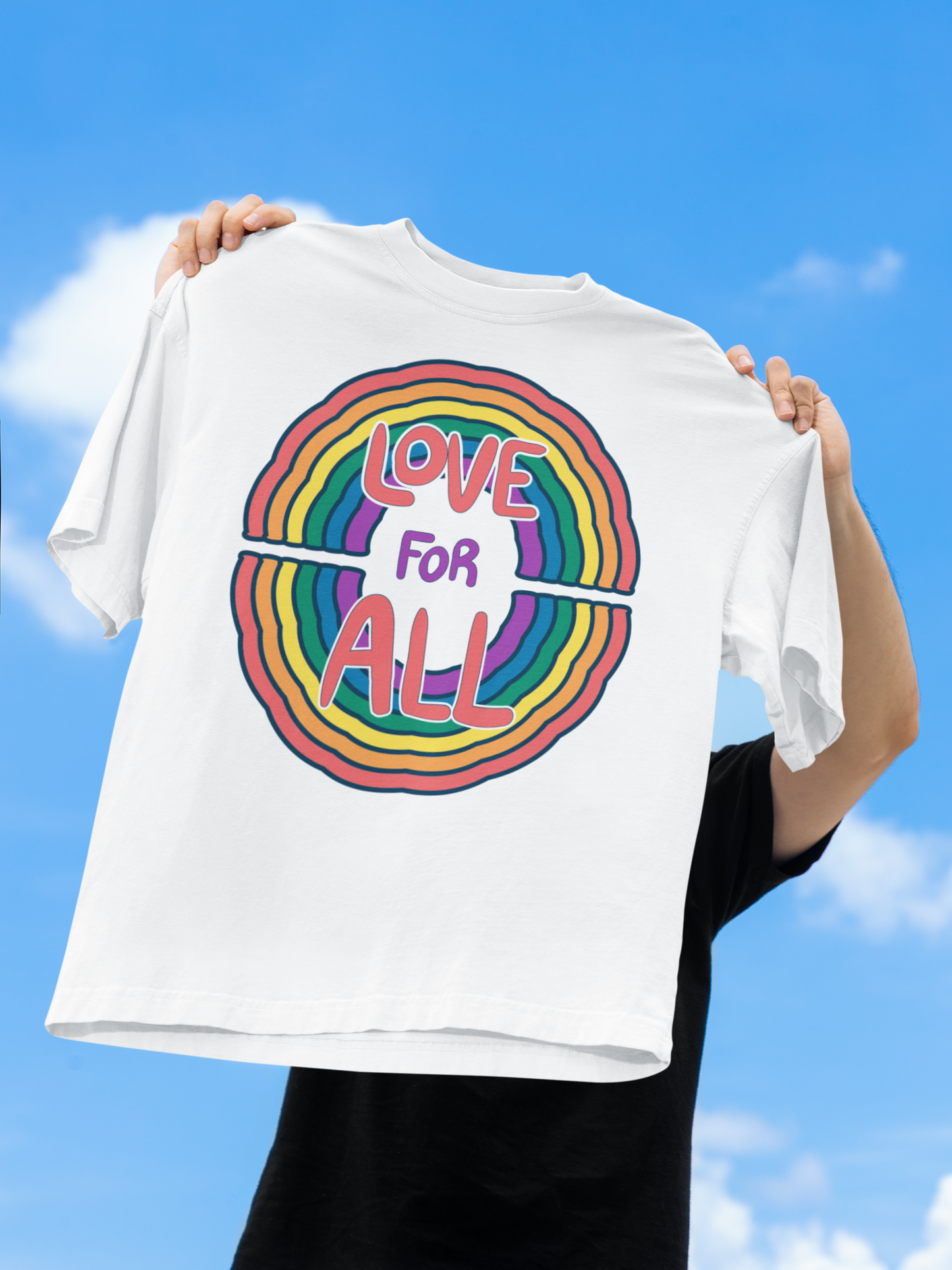 Love for All – LGBTQ+ Pride Oversized T-Shirt | Unisex 240 GSM Cotton