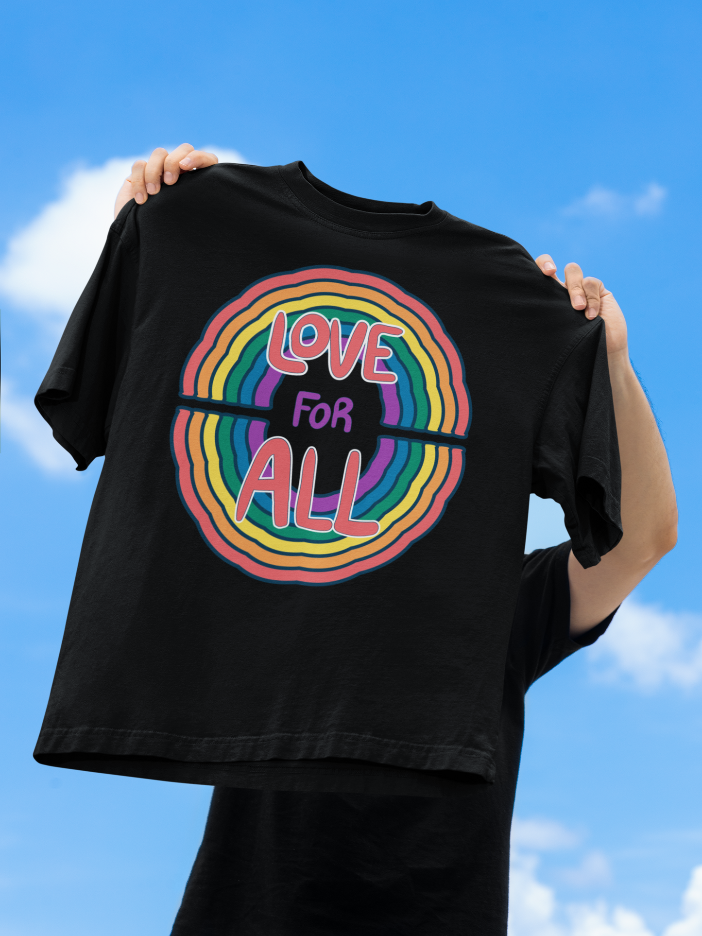 Love for All – LGBTQ+ Pride Oversized T-Shirt | Unisex 240 GSM Cotton