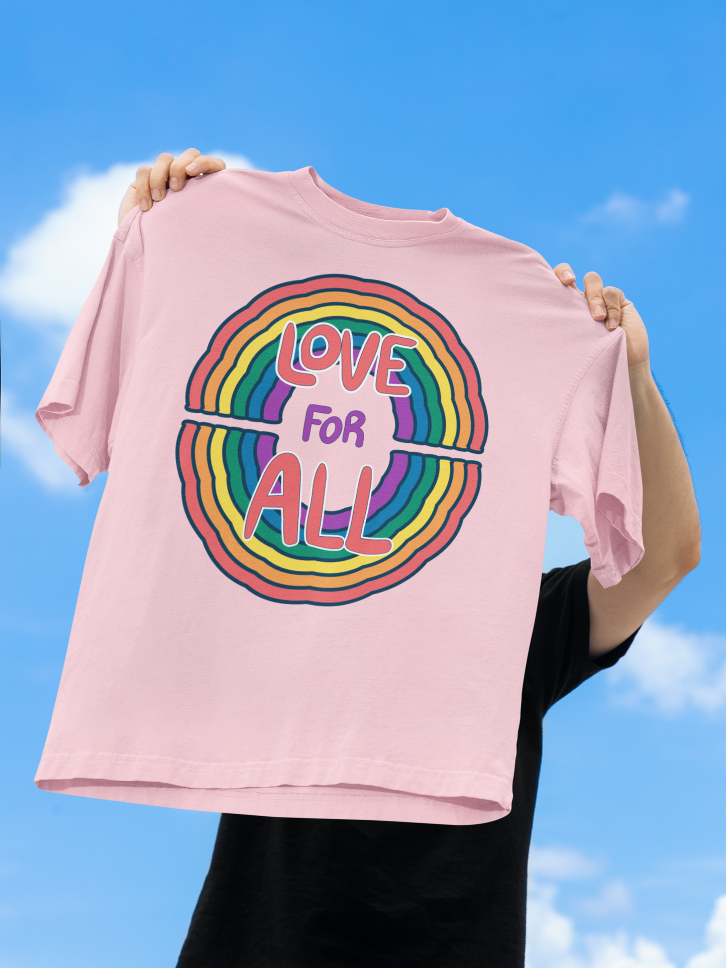 Love for All – LGBTQ+ Pride Oversized T-Shirt | Unisex 240 GSM Cotton