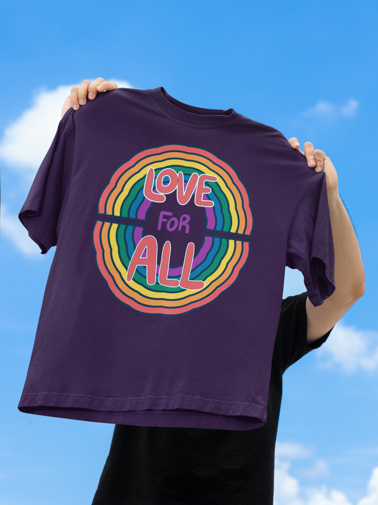 Love for All – LGBTQ+ Pride Oversized T-Shirt | Unisex 240 GSM Cotton
