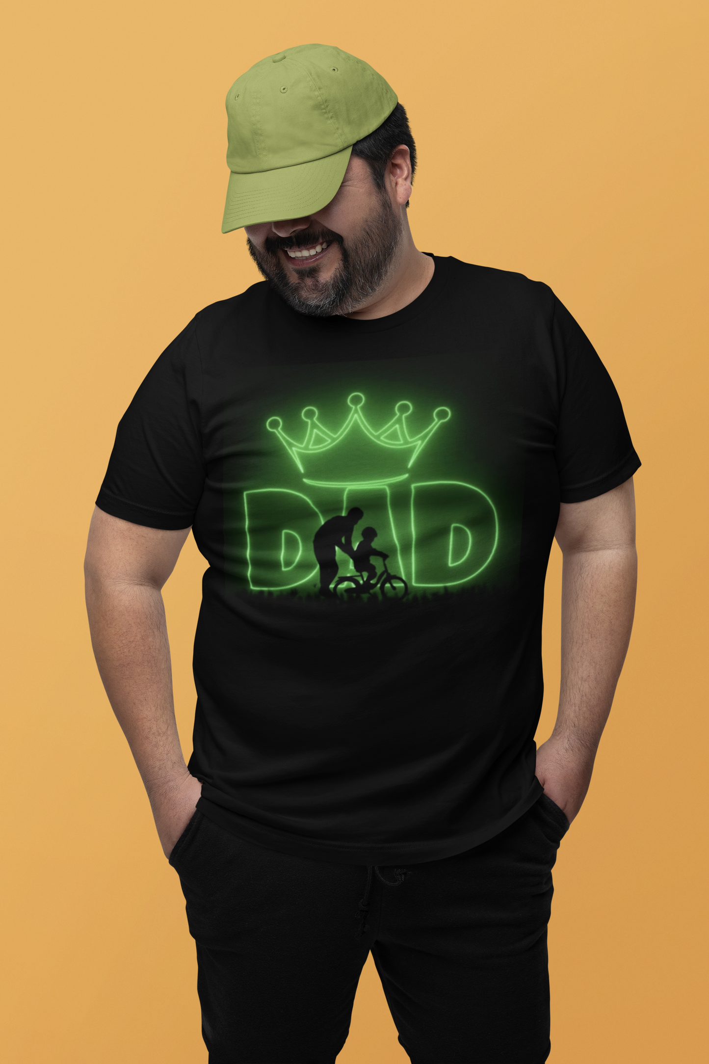 "DAD" Crown T-Shirt – Father & Child Biking Silhouette