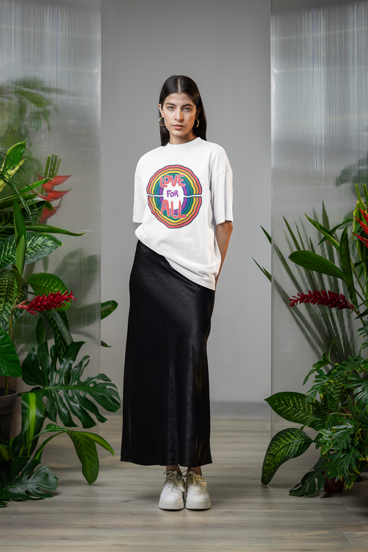 Love for All – LGBTQ+ Pride Oversized T-Shirt | Unisex 240 GSM Cotton