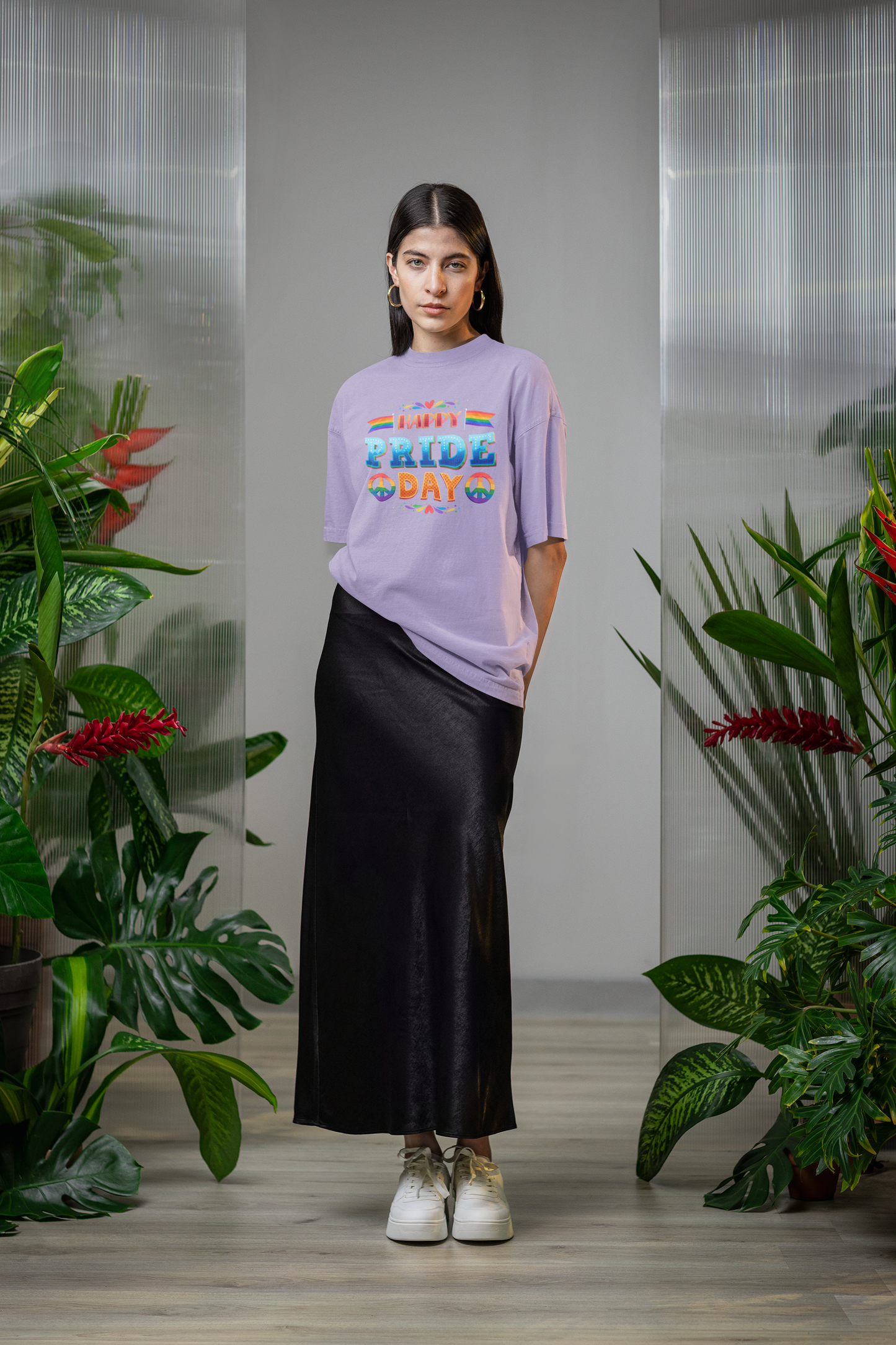 Happy Pride Day – Oversized Unisex T-Shirt | Bold Rainbow Peace Graphic