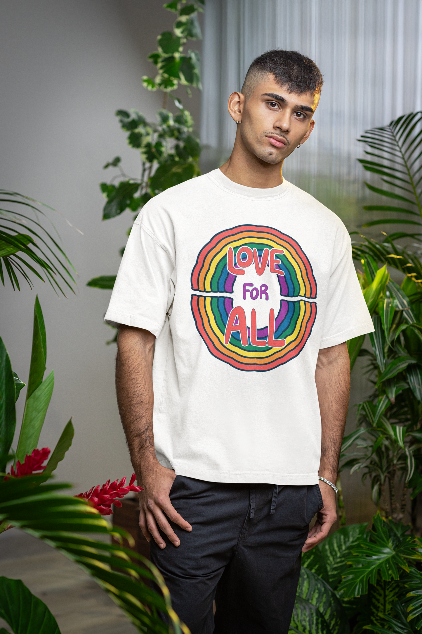 Love for All – LGBTQ+ Pride Oversized T-Shirt | Unisex 240 GSM Cotton