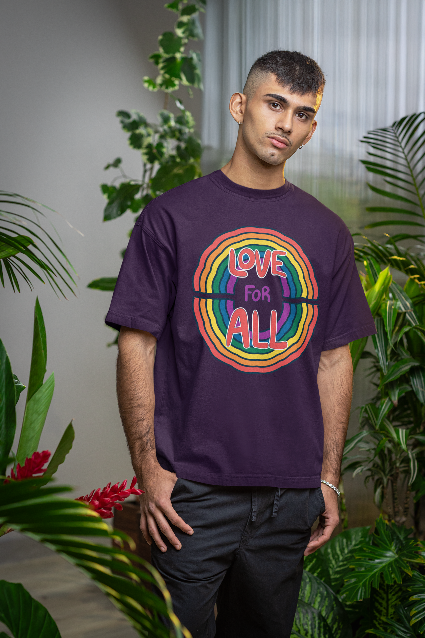 Love for All – LGBTQ+ Pride Oversized T-Shirt | Unisex 240 GSM Cotton