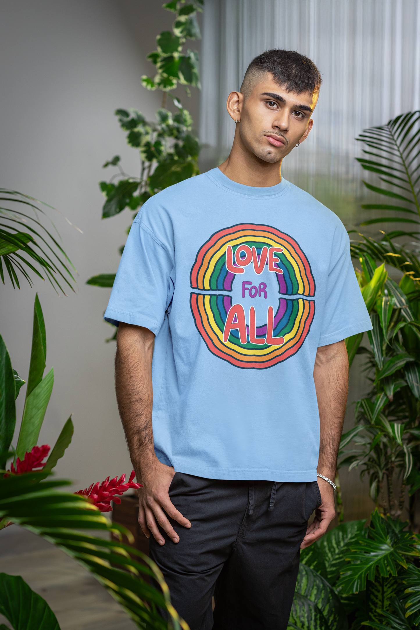 Love for All – LGBTQ+ Pride Oversized T-Shirt | Unisex 240 GSM Cotton