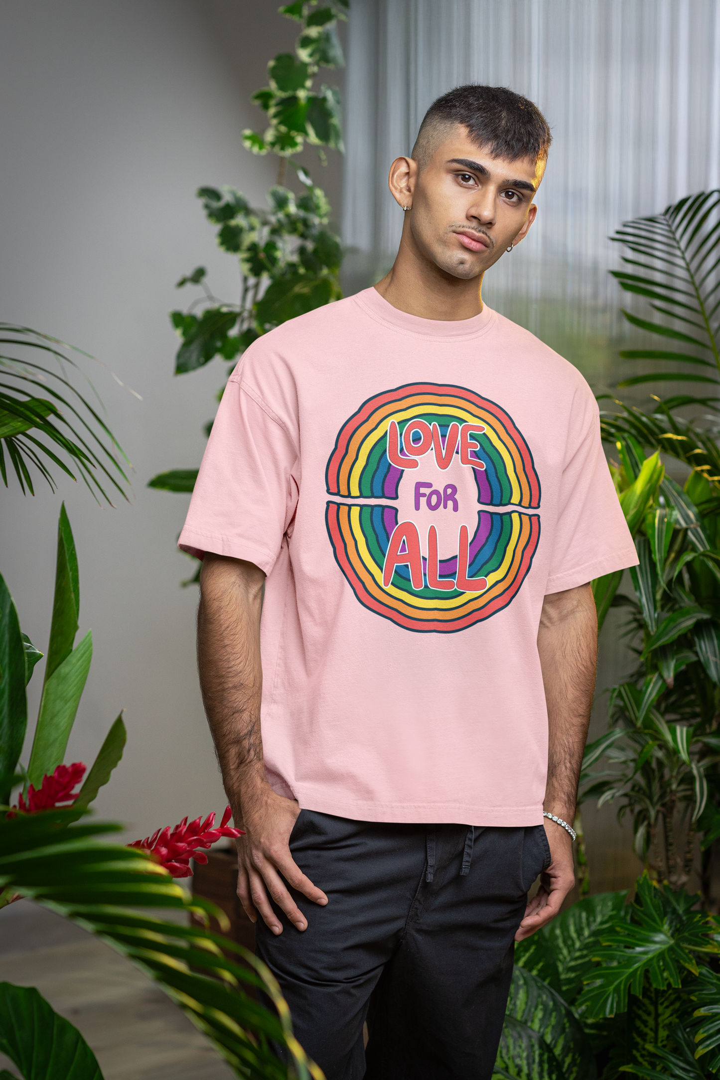 Love for All – LGBTQ+ Pride Oversized T-Shirt | Unisex 240 GSM Cotton