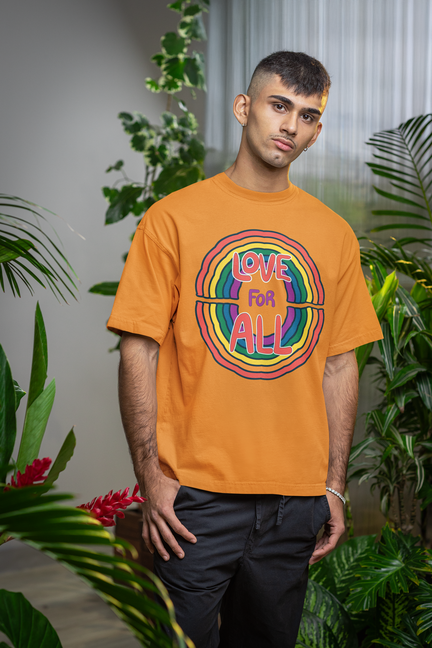 Love for All – LGBTQ+ Pride Oversized T-Shirt | Unisex 240 GSM Cotton
