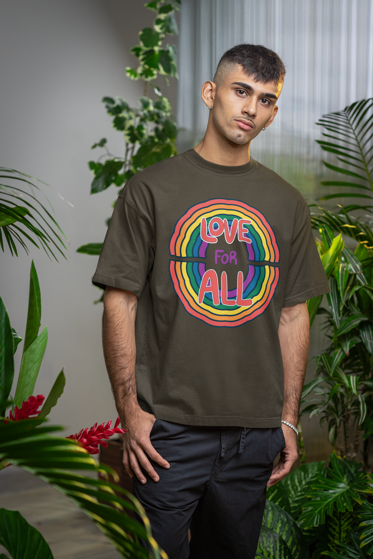 Love for All – LGBTQ+ Pride Oversized T-Shirt | Unisex 240 GSM Cotton