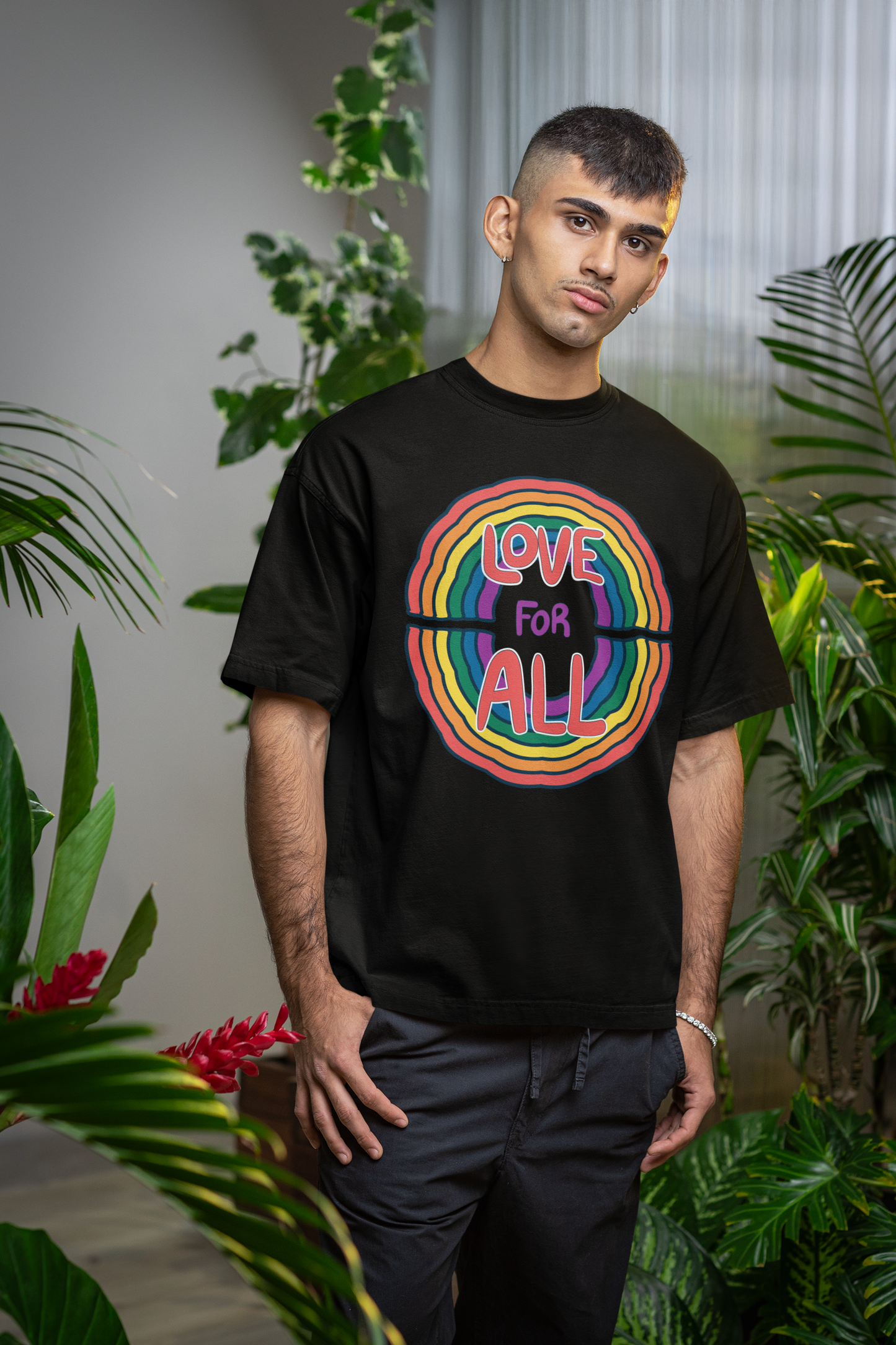 Love for All – LGBTQ+ Pride Oversized T-Shirt | Unisex 240 GSM Cotton